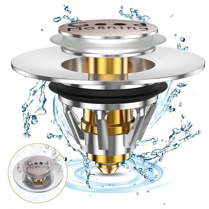 Guanyj Bouchon de Baignoire Universel pour Lavabo de Salle de Bain Universel Bonde de Lavabo Pop-Up Bonde et Clapet Baignoire en Acier Inoxydable et Cuivre Pur pour Lavabo De Cuisine 34mm ~ 38mm