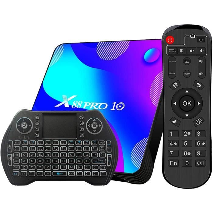 Android TV Box, Android 11.0 Box, 4GB RAM 32GB ROM S905W2 Quad-Core GPU Mali-G31 Boîtier TV Support 2.4G/5G Dual-Band WiFi BT 5.0 USB 2.0 HD 4K Smart TV Box