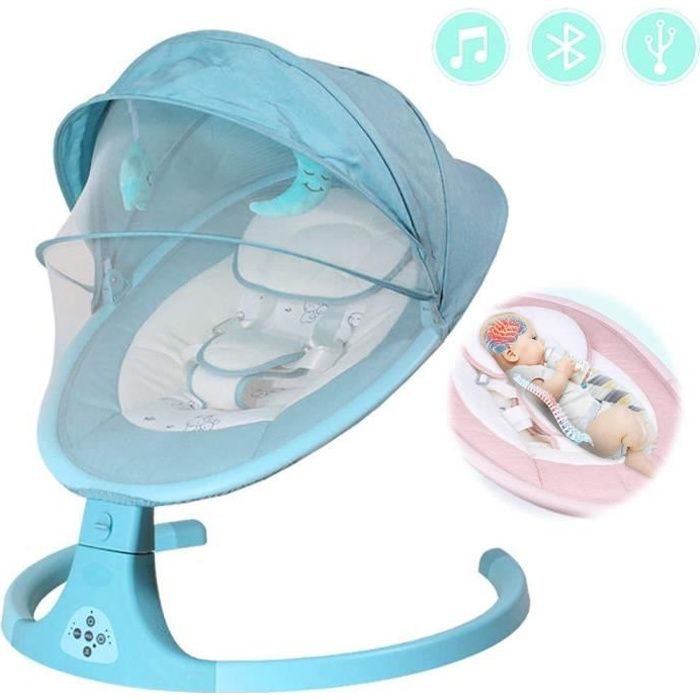 Balancelle Bébé Electrique Berceau Lit bébé Berceau électrique pour nouveau-né Bleu