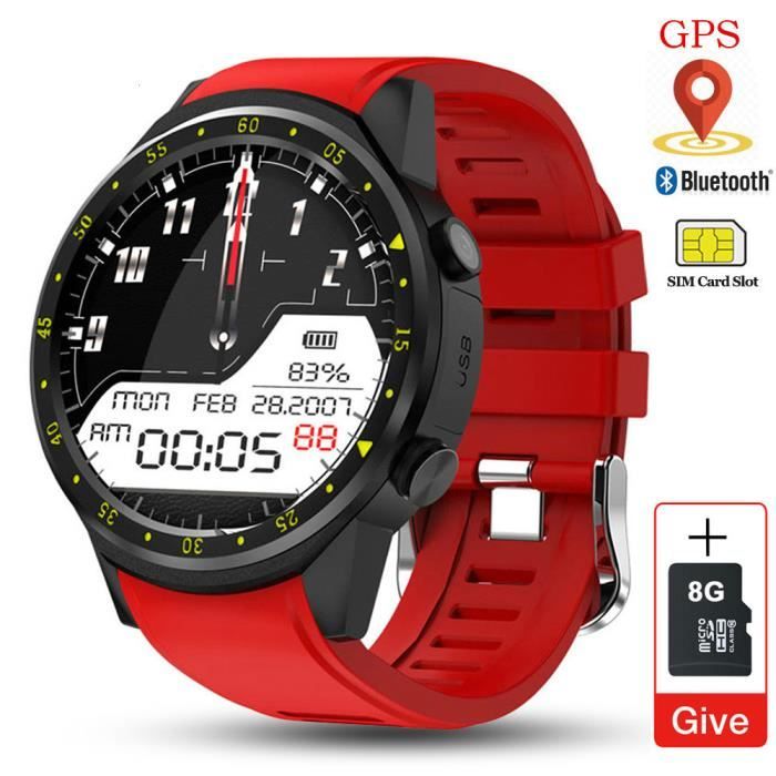 Rouge-F1 montre intelligente hommes carte SIM sport SmartWatch GPS Support podomètre Bluetooth 4.0 caméra