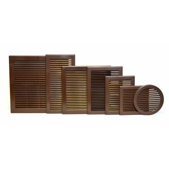 Grille d'aération brune avec écran anti-insectes en maille pour conduit de ventilation - 200 mm x 300 mm