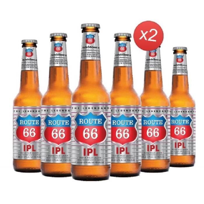 ROUTE 66 IPA 12*33CL - Brasserie: MINHAS BREWERY Type de Bière: Lager Couleur: blonde Pays: Etats-unis Volume CL: 396 Deg
