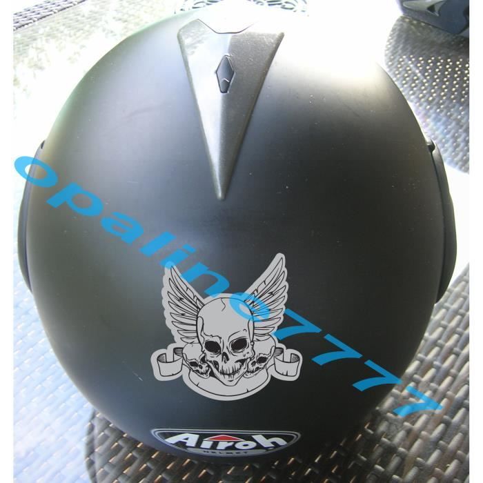 STICKER AUTOCOLLANT REFLECHISSANT TETE DE MORT SKULL BIKER CASQUE TUNING MOTO