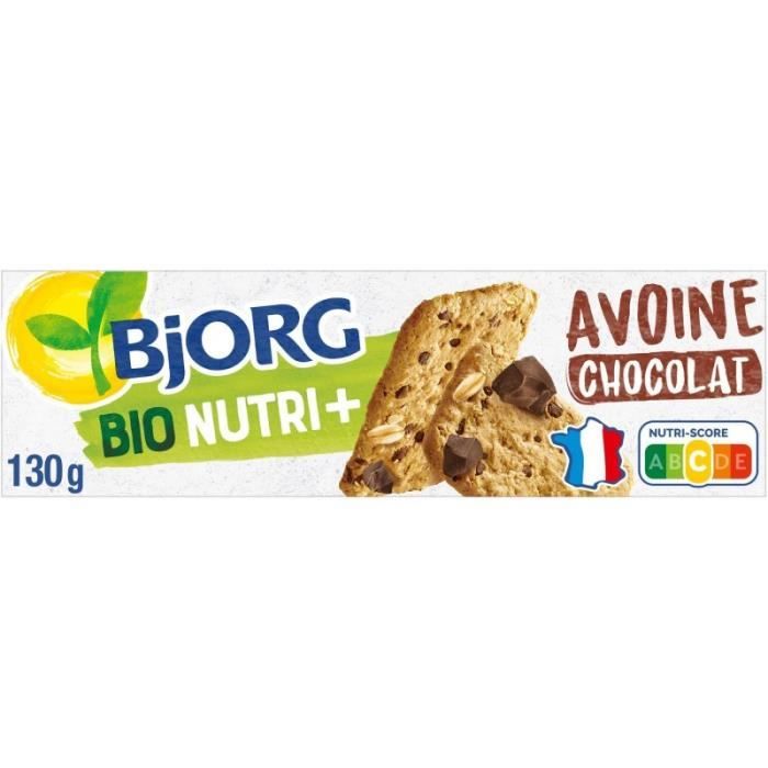BJORG - Biscuit Avoine Pépites Chocolat 130G - Lot De 4