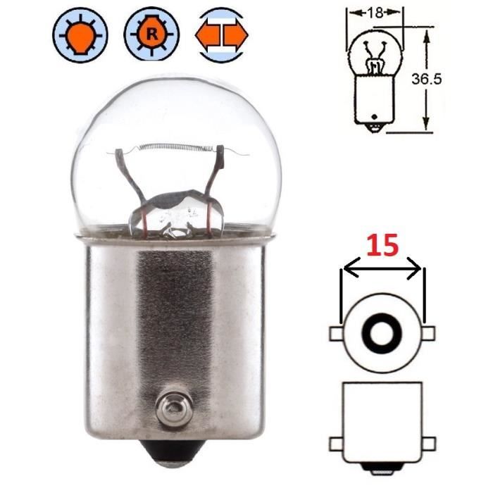 AMPOULE 12V 21W BA15S MOTO VOITURE SCOOTER MOBYLETTE CLIGNOTANT FEU ARRIERE STOP POSITION STATIONNEMENT CODE LAMPE PHARE VINTAGE COL