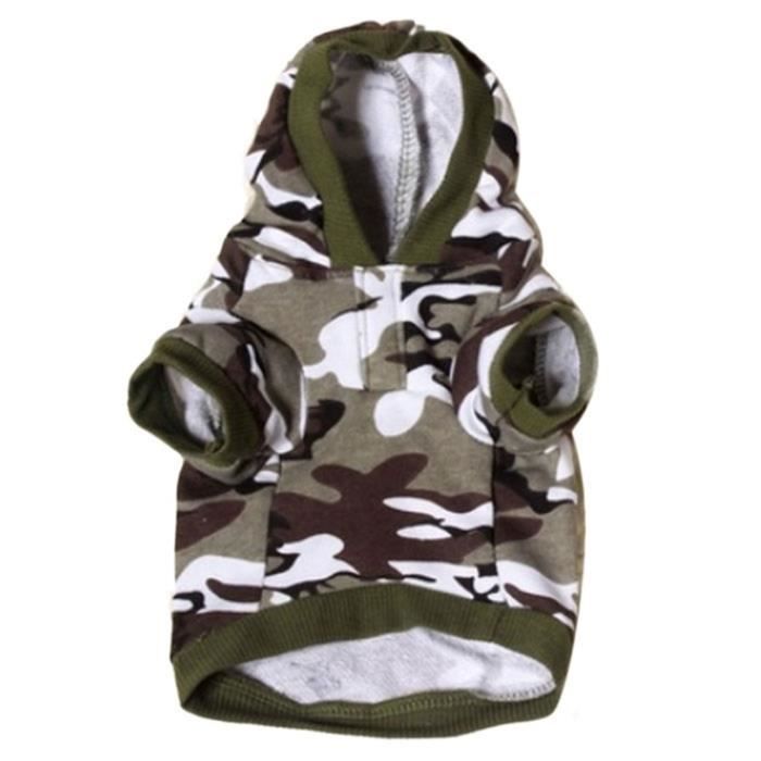 Manteau Blouson,Sweat à capuche 100% coton pour chien Costume Camouflage coton pour chiens, bonne qualité, livraison - Type A-S