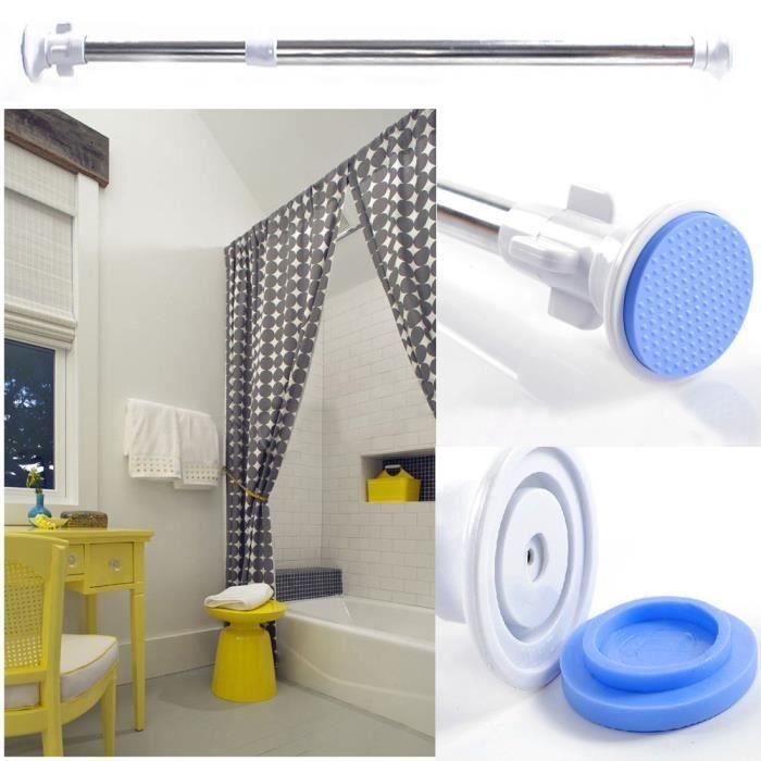 NOUVELLE tringle en acier résistante extensible de rail de rideau de douche télescopique T06BDE