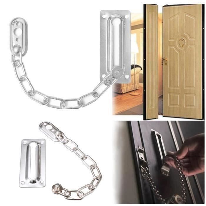 Entrebailleur de porte Chaîne de Sécurité Serrure de protection anti vol Verrouillage Maison