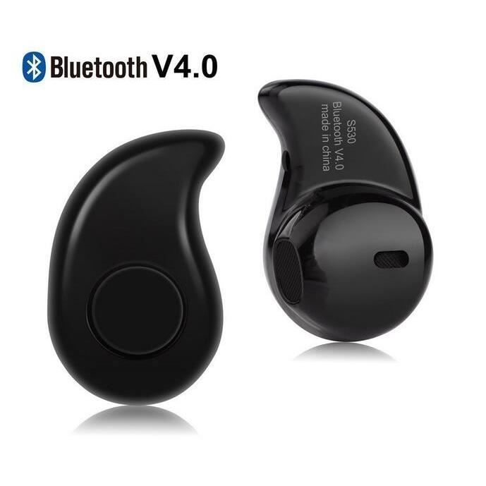 2016 Mini Oreillette Bluetooth Stéréo micro intégré sans fil In-Ear Ecouteur Casque(Noir).