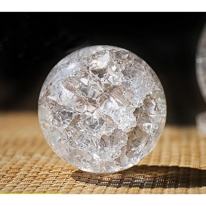 Objets décoratifs,Boule de cristal craquelée, 3-4-5-6-8cm, sphère en verre, décoration Feng Shui, fontaine d'eau, - Type 01-3cm