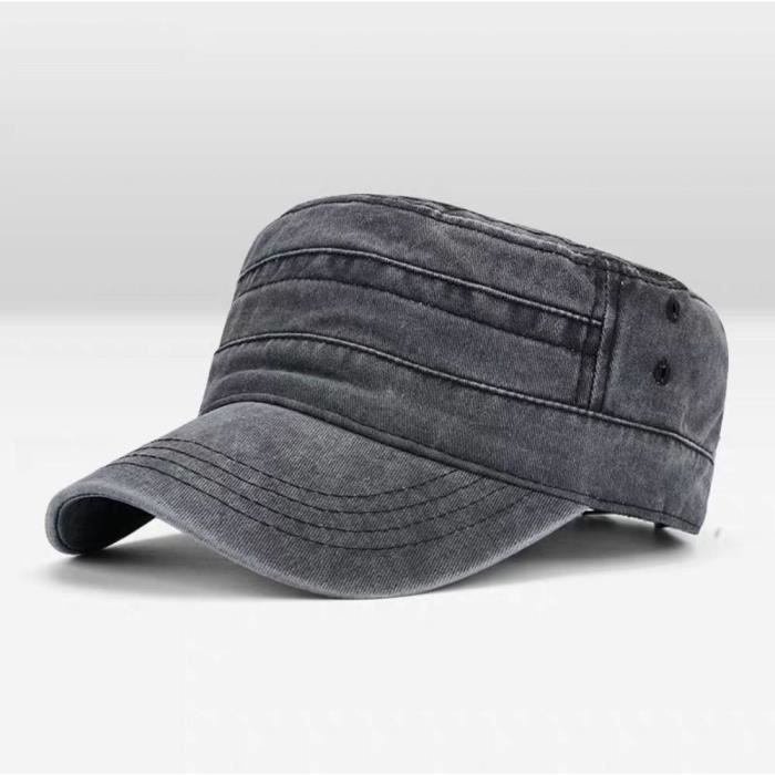 Couleur unie hommes & #039s casquette militaire réglable casquette plate Style classique crème solai B Adjustable