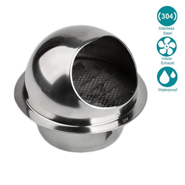 Grille d'Aération, HG POWER 6- Ventilation Hotte Murale Ronde, Bouche de Sortie Ventilation Grille en Acier Inoxydable 304 (ø150m
