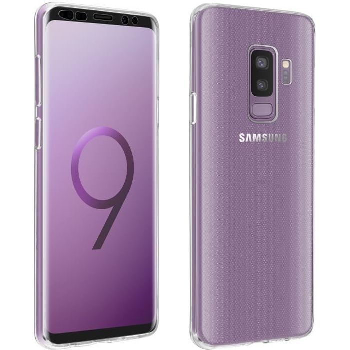 Coque Arrière + Film Verre Trempé Transparent Galaxy S9 Plus - Transparent