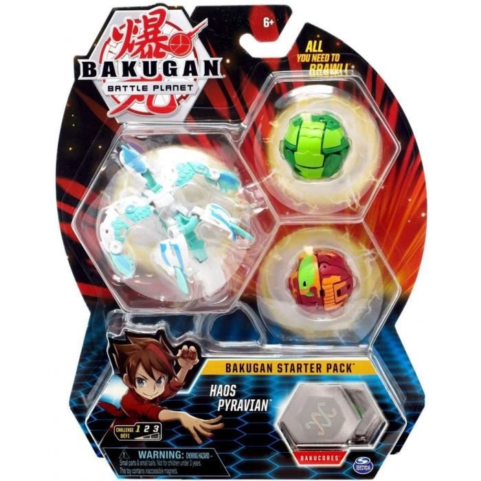 Bakugan Pack De Demarrage 3 Boules : Haos Pyravian (Boule : Verte Blanche Rouge) - Battle Planet - Nouveaute