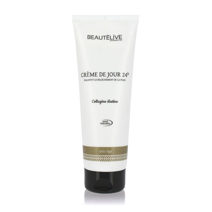 Beautélive Crème de jour 24h au Collagène 250ml Sans parabène, Tube Crème Visage Mature