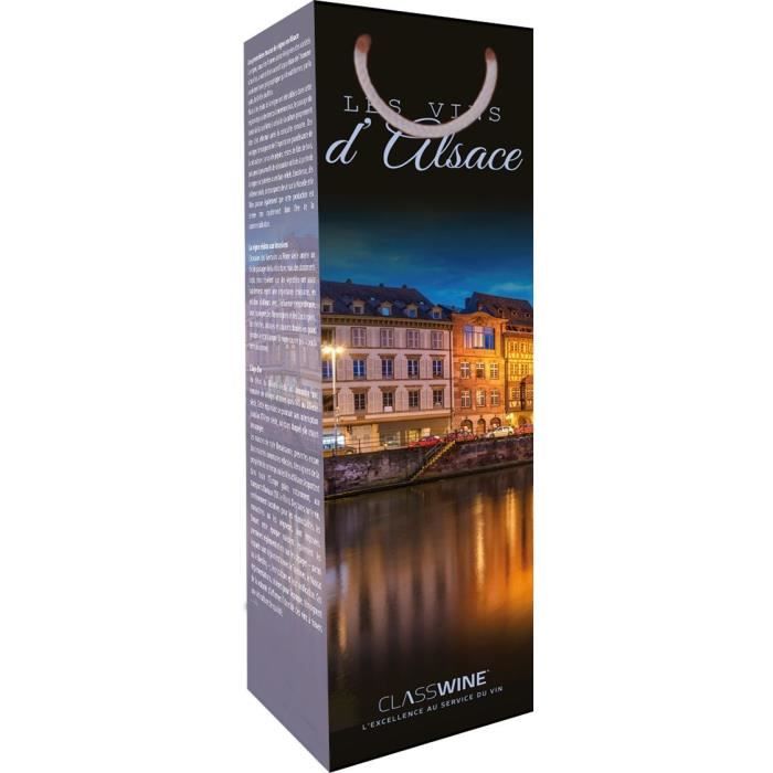 CLASSWINE Pochette pour 1 bouteille vin d'Alsace Ville de Nuit