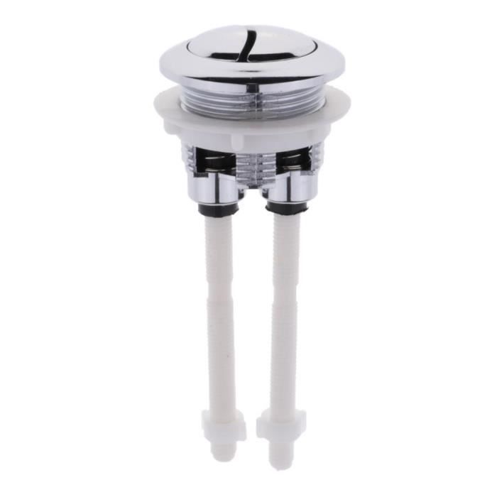 Standard Chrome Plaqué Argent Chasse D'eau Toilette Wc Réservoir Boutons Poussoirs Avec 2 Tiges 38mm