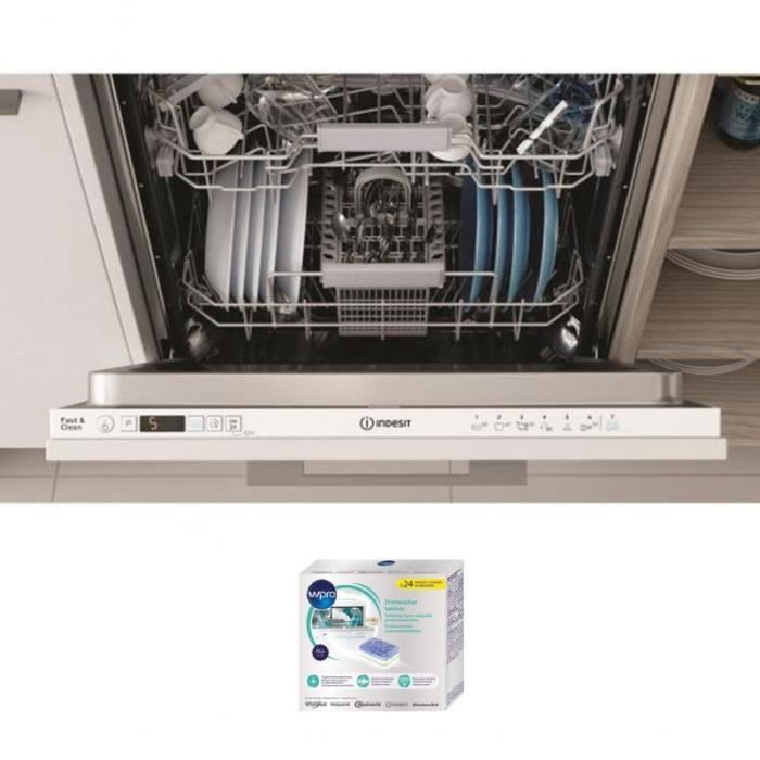 INDESIT Lave-vaisselle tout intégrable encastrable 46dB 13 Couverts 60cm Panier réglable