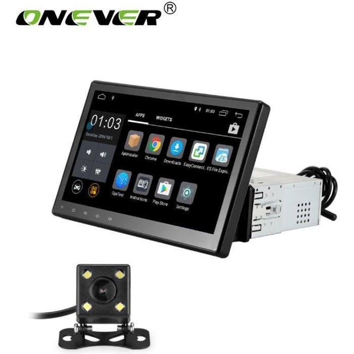Autoradio Navigation GPS 1 Din Android 6.0 Quad Core - 10.1- Écran Tactile HD 1080P Avec Caméra De Recul