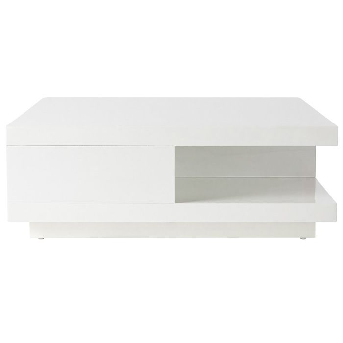 Miliboo - Table basse design 2 tiroirs blanche KARY