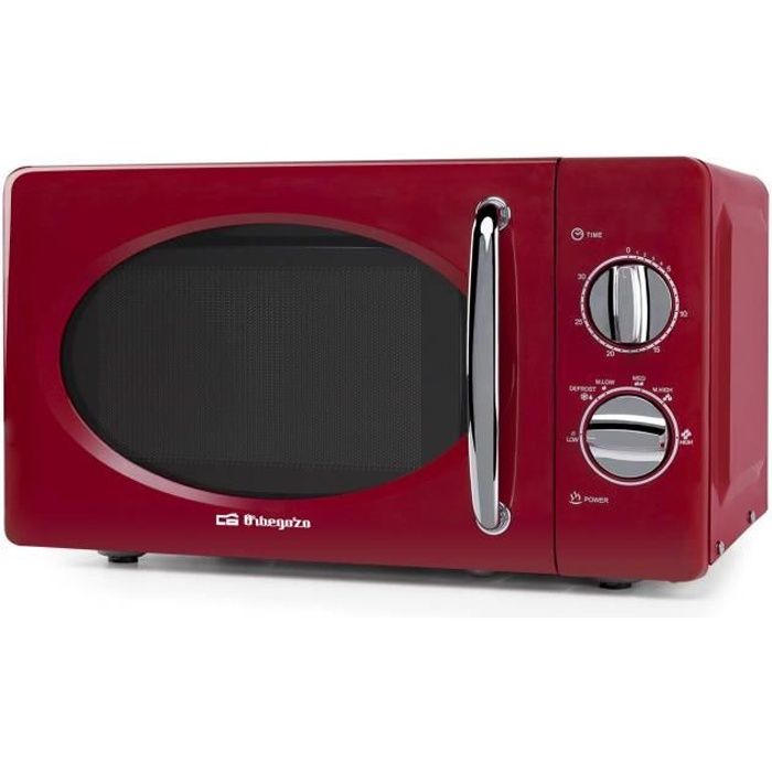 Orbegozo mi2020 micro-ondes de 700 W avec 20 litres de capacité et Design en Rouge et Argent