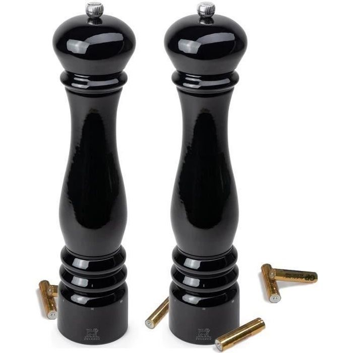 Peugeot - duo moulins électrique sel + poivre 34 cm laqué noir - 36249 + 36256