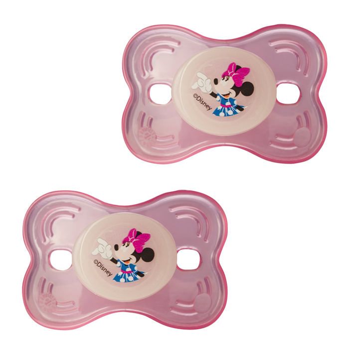 DISNEY Lot de 2 sucettes Minnie Pink Girl - 12 à 18 mois