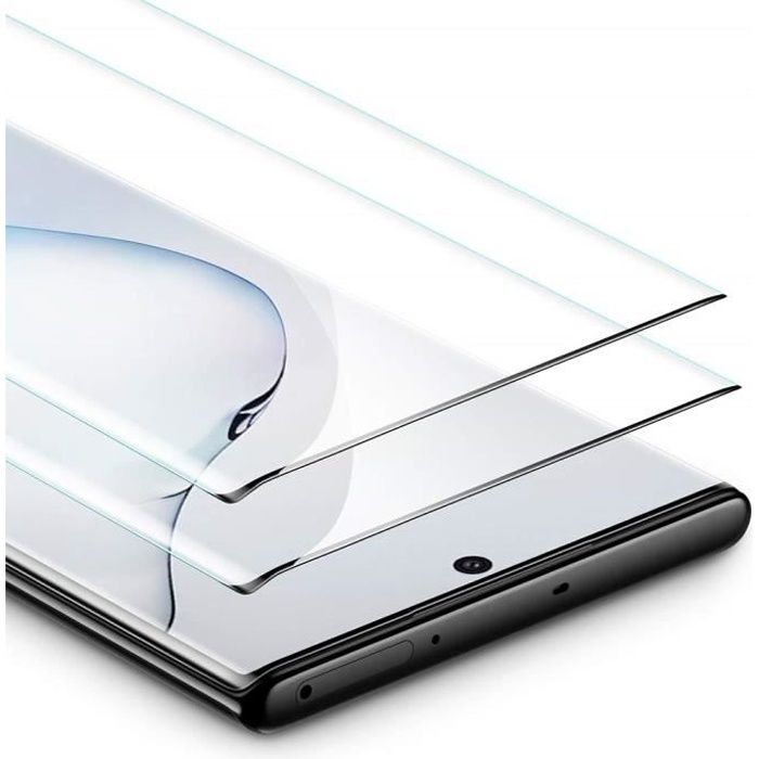 Verre Trempé Samsung Galaxy Note 10, 3D Couverture Complète Transparent Film Protection écran pour Samsung Galaxy Note 10,[2 Pièces]