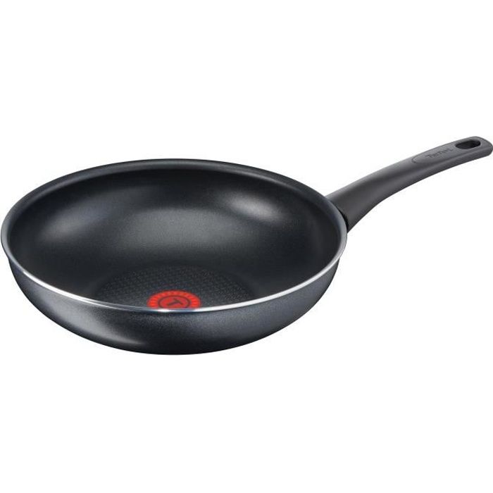 TEFAL C3671902 - Poêle wok Elegance - Ø 28 cm - Gris métallisé - Tout feux sauf induction