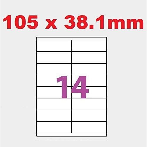 20 Planches de 14 étiquette autocollante 105 x 38 mm = 280 étiquettes 105 x 38.1 Blanc Mat étiquette adhésive pour imprimantes Laser