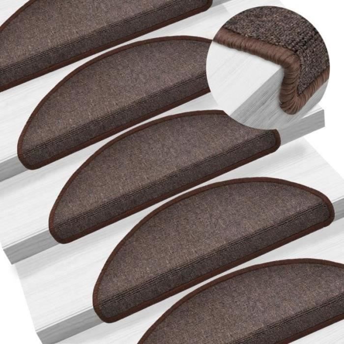 AS30227- Tapis d'escalier 15 pcs Marron café 65 x 24 x 4 cm-RUR AB055