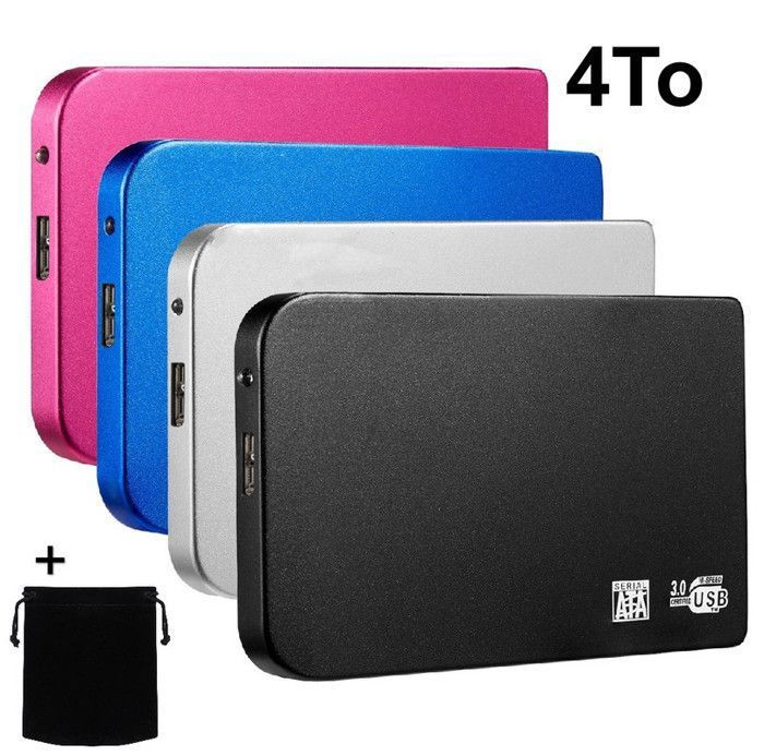 HDD Disque Dur Externe SSD Portable 4To 4TB Type-C USB3.0 Argent