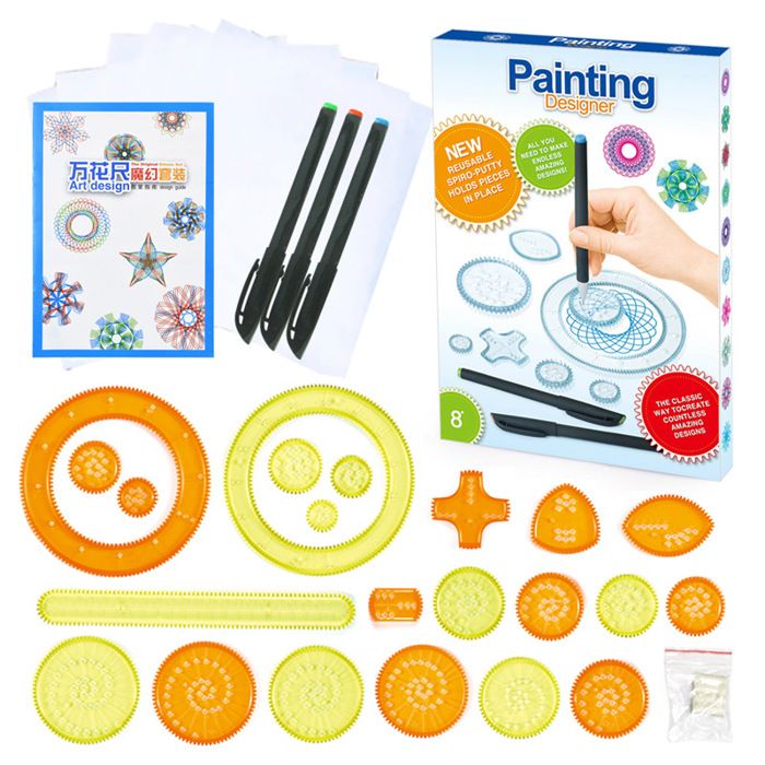 Spirograph, 27 pcs Multifonctionnel Outil de Peinture pour Enfants - Beaux-Arts et Loisirs créatifs