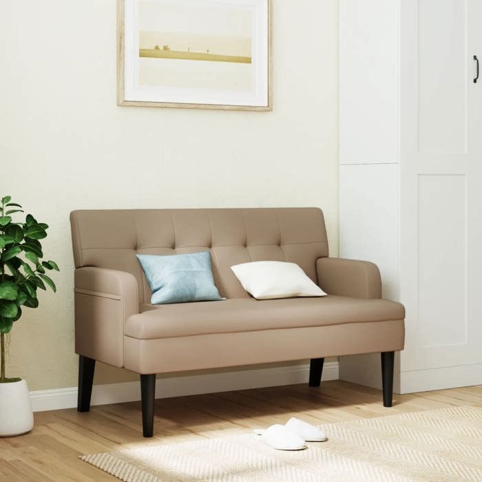 vidaXL Banc avec dossier cappuccino 112x655x75 cm similicuir 372152
