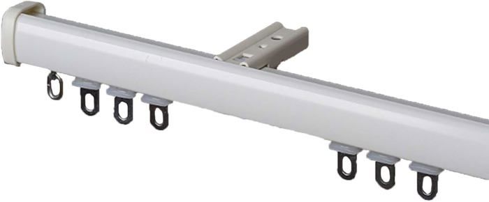 Rail à Rideaux 120 Cm Épissé – Tringle Rideau Blanc Avec Crochets Et Accessoires De Montage