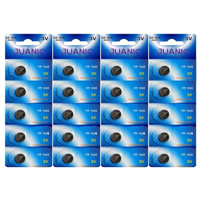 Lot de 20 Piles bouton plates 3V lithium type CR1220 compatibles BR1220 — free download
