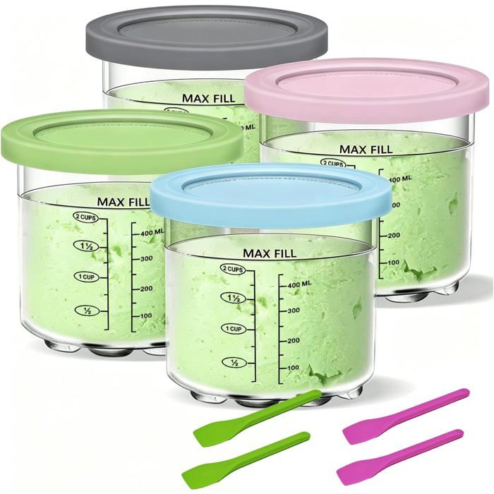 Bacs à Crème Glacée Récipients Creami pour la machine à glace Ninja Cream pour la série NC301 NC300 NC299AMZ sans BPA 16 oz