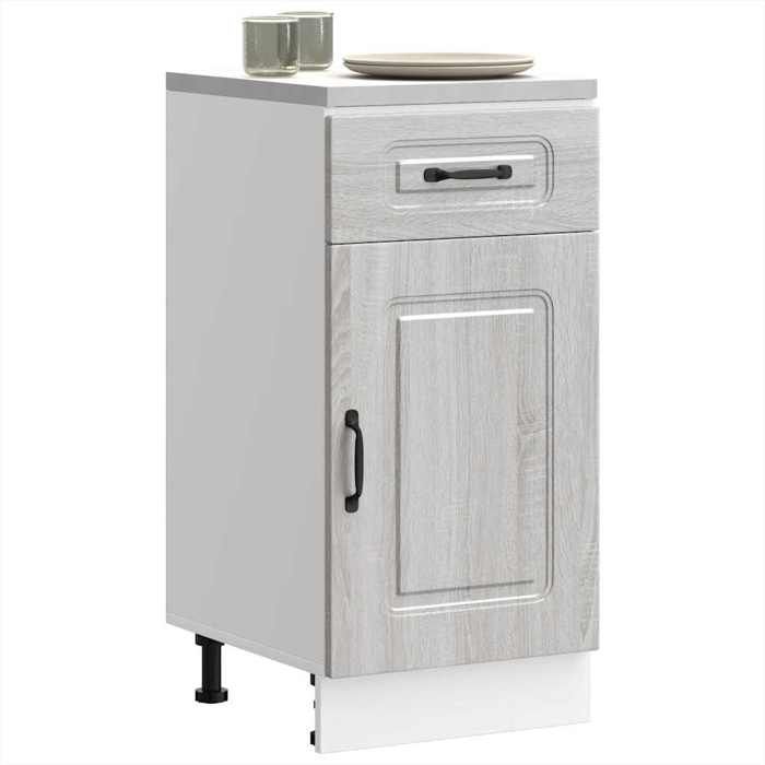 Armoire De Cuisine VidaXL Kalmar - Blanc Brillant 40x46x81,5 Cm - Avec Tiroir