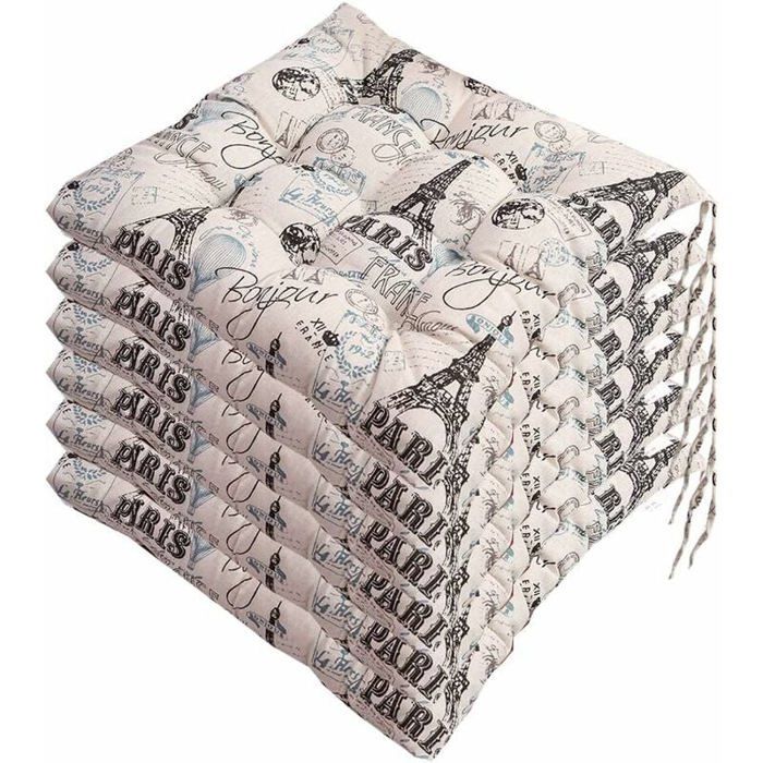 Lot de 6 coussins de chaise 40x40 coussins décoratifs coussins de chaise coussins de jardin polyester (D)