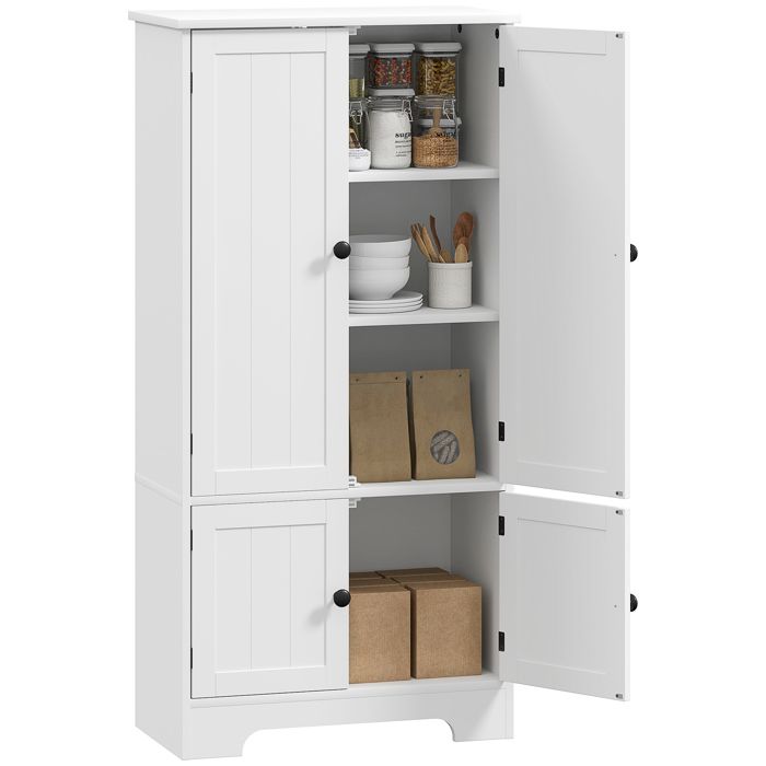 Armoire de cuisine - HOMCOM - placards et étagères réglables - 582 x 30 x 123 cm - blanc