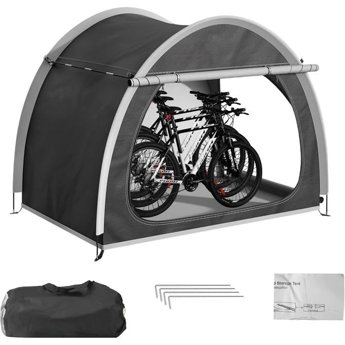 Abri Vélo Extérieur Pliable 200x100x190 Cm – Housse Oxford 210D Pour 3 Vélos, Tondeuses, Outils Jardin, Imperméable & Robuste