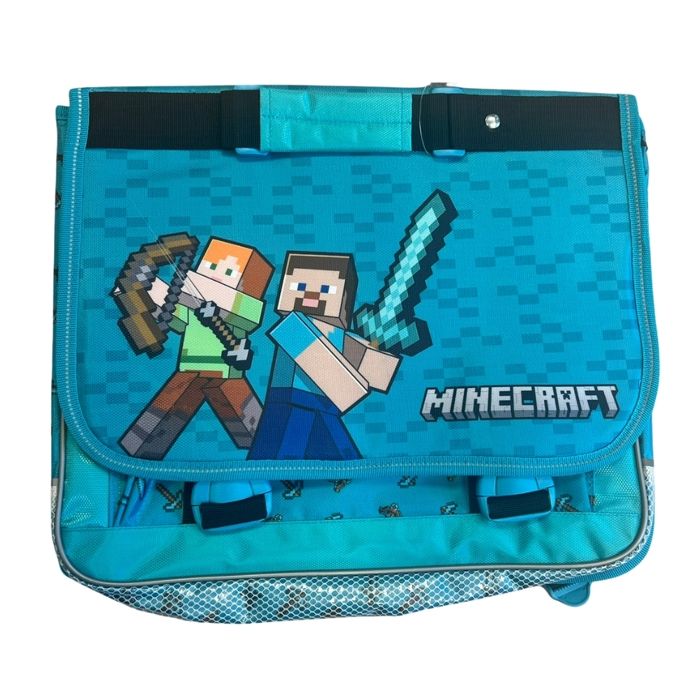 Cartable Minecraft - 37 cm - Bleu - 2 Compartiments - Bretelles ...