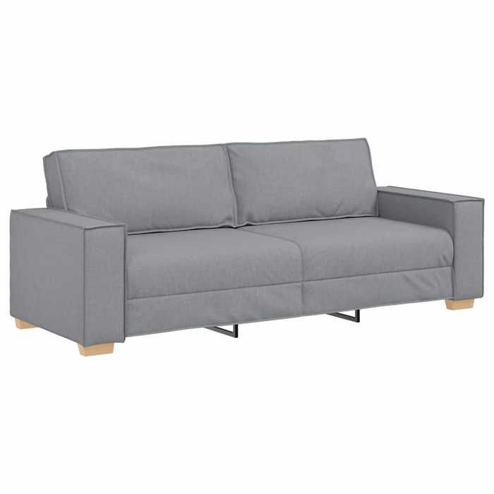 Canapé 3 places - VIDAXL - Gris clair - Tissu 100% polyester - 220 cm - Confort moelleux
