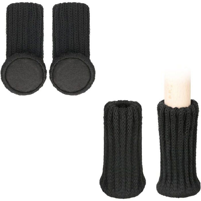 Noir 4X Chaussette Pieds de Meuble - Lot 4X Embout protège Pieds Chaise Table Tabouret - Patin Sol en Acrylique Chair Socks