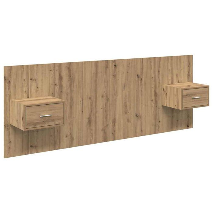 Tête de lit flottante - vidaXL - Chêne artisanal - Bois dingénierie - 217x325x80 cm - Rangement intégré