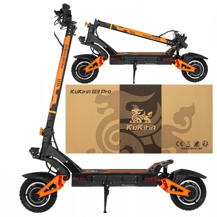 Pliable KuKirin G3 Pro Off-Road Trottinette Électrique avec 1200W*2 Moteurs 23.2Ah Batterie 80km Top Range