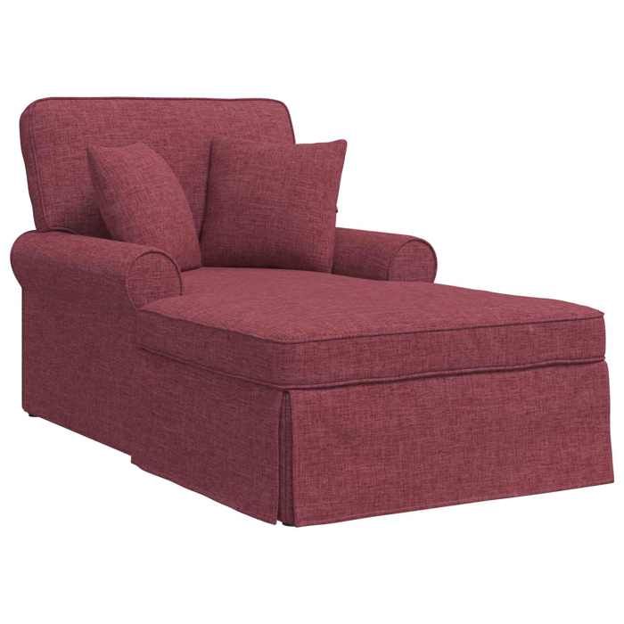 Les Soldes Chaise lounge (1 PLACE) - CLOUD - Fauteuil Relax - Transat SALON - avec jupe Bordeaux 91x157x91 cm tissu J1651