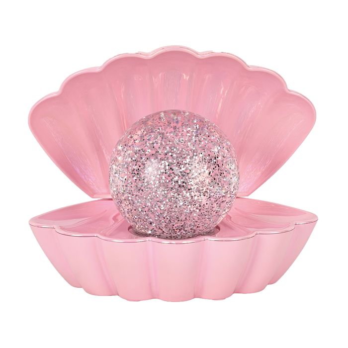 Lampe coquillage lumineuse - - Effet pailleté Rose 18x13x15 cm