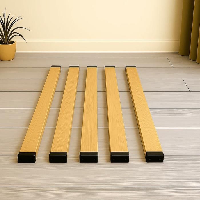 Lot 5 lattes + 10 embouts à clipser - 5 lattes 873 x 53 mm + 10 embouts - Multiplis Hêtre Kit Réparation Lit Compatible Sommier