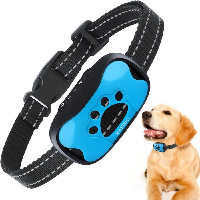 Collier Anti-Aboiement 2 Modes (Son/Vibration)7 Niveaux De Sensibilité Réglable Et Efficace (Piles Et Rechanges Incluses)[F58]